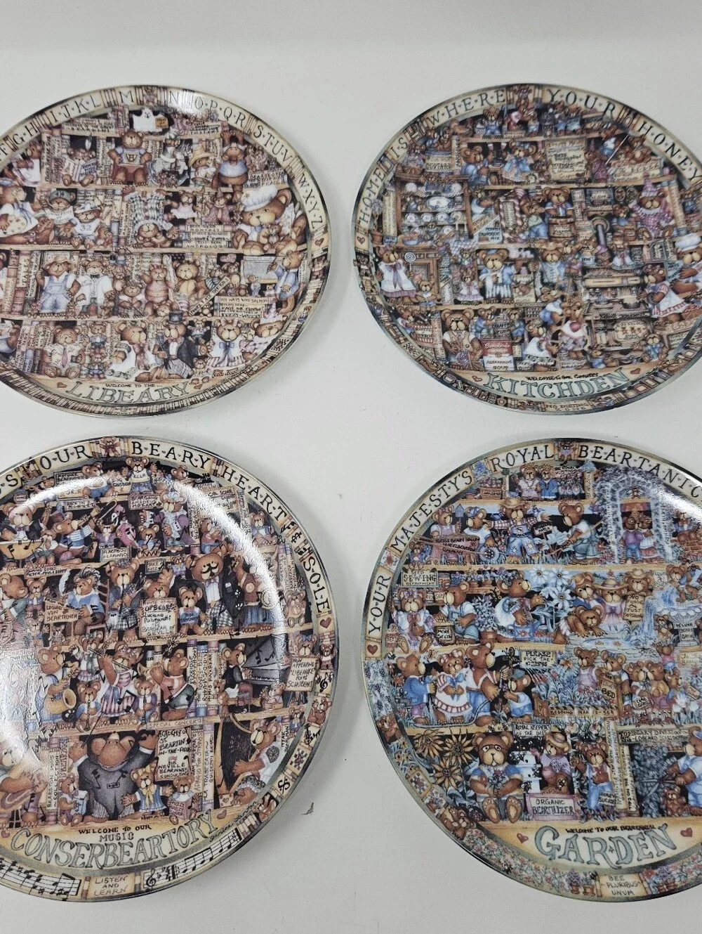 Bradford Exchange Beary themed Decorative Collector Plates - Set of 4 8 Inch